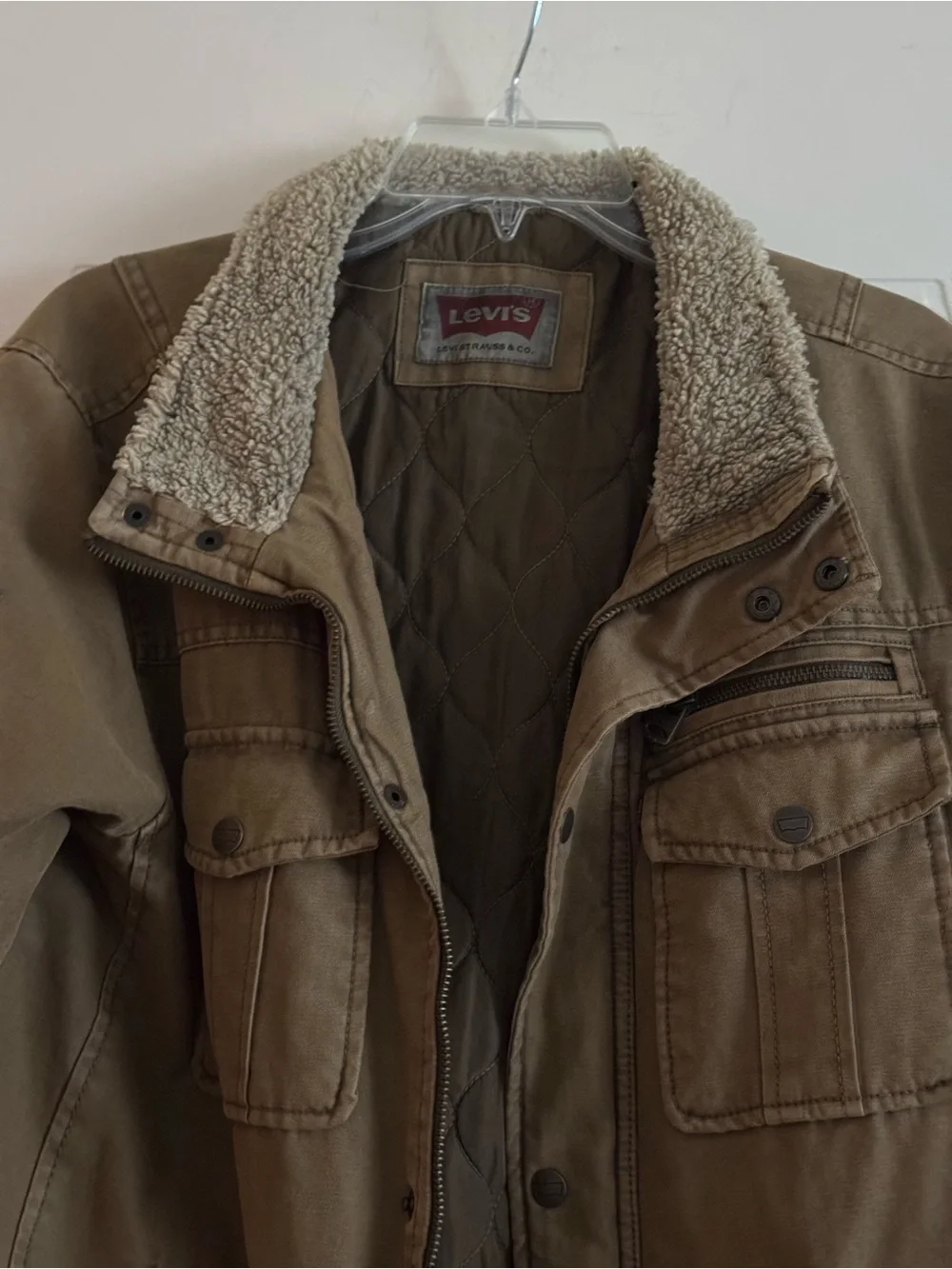 Levi's Men's Khaki Sherpa-Lined Field Jacket
